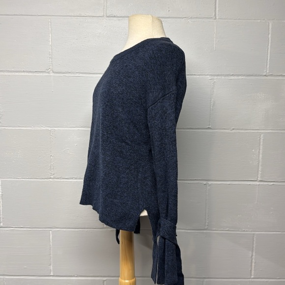 Madewell Marled Baltic Blue Tie Cuff Pullover Sweater Size XXS - Picture 7 of 9